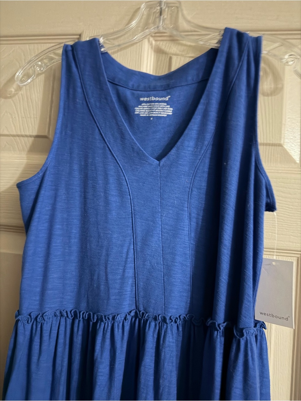 Westbound Women's Royal Blue V-Neck Sleeveless Peplum Tunic